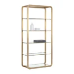 Ambretta Large Freestanding Bookcase - 5-Tier Open Shelving Unit in Walnut Finish for Living Room or Office