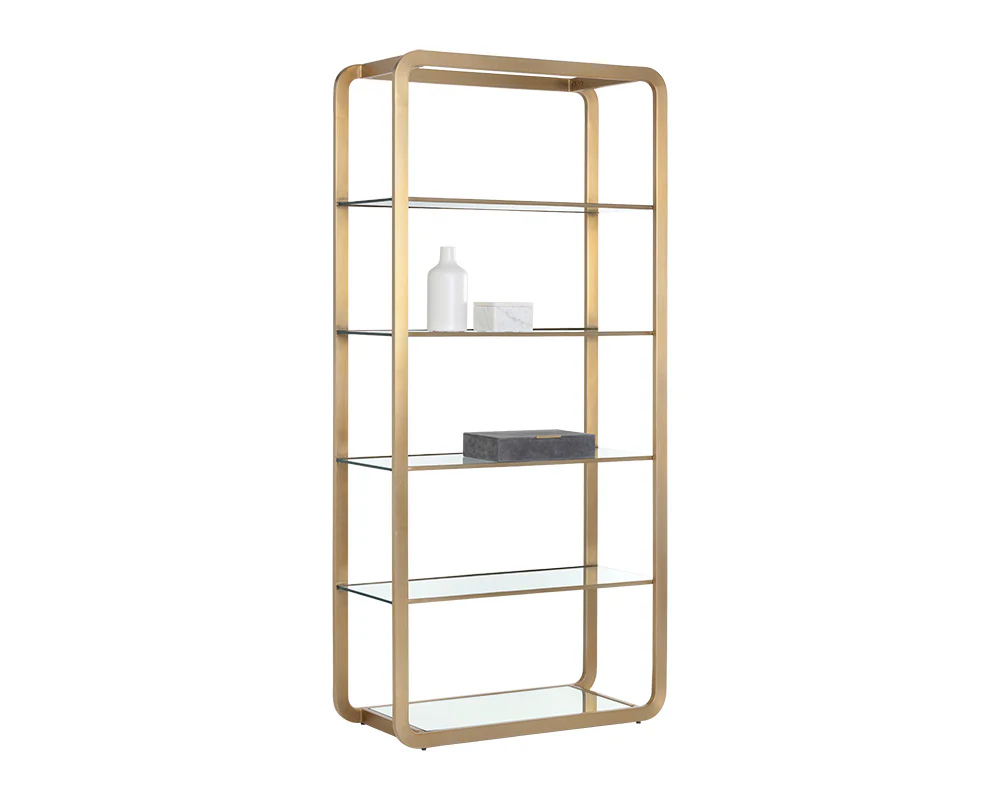 7878E71C-500E-F83E-6DBA-9292EADEBE6D Ambretta Large Freestanding Bookcase - 5-Tier Open Shelving Unit in Walnut Finish for Living Room or Office - Image 1